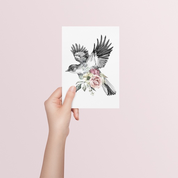 Watercolor Illustration Cute Bird Wall Art Print Poster UNFRAMED - Picture 6 of 9